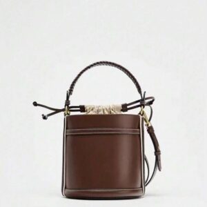 Bolsa Bucket Boho - marrom café