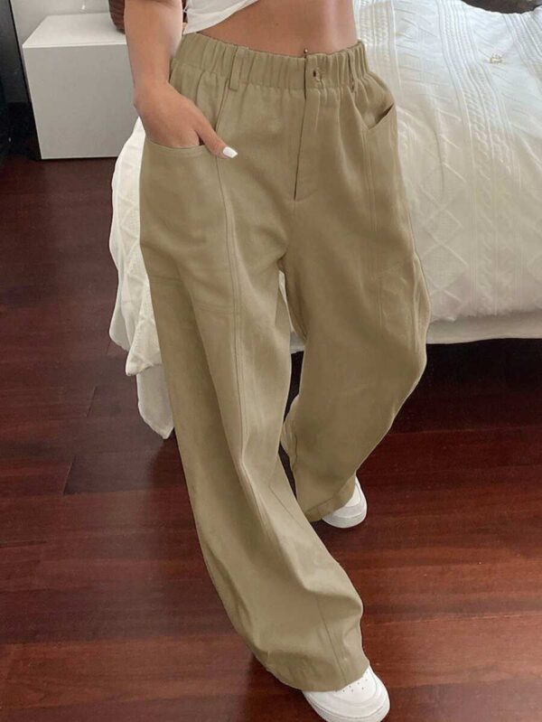 Calça Wide Leg (Pantalona) Bege areia